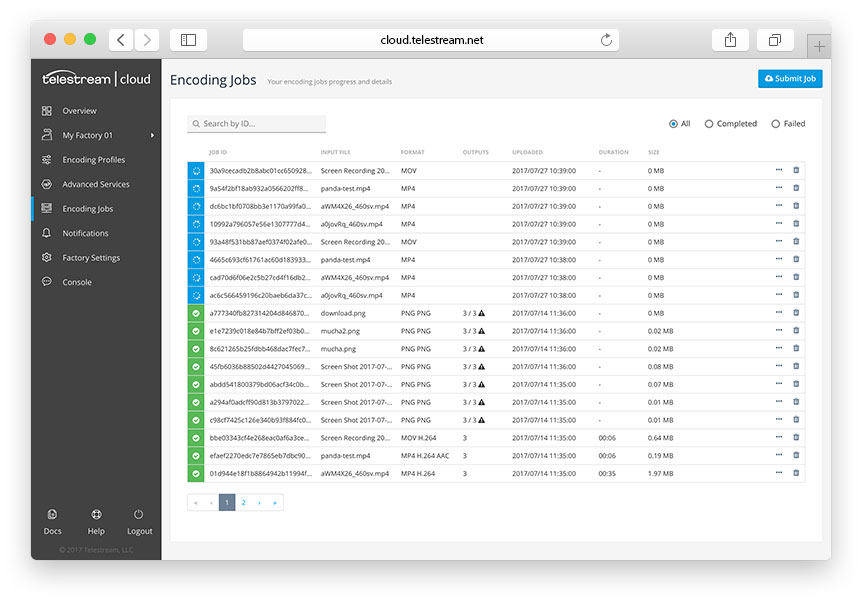 encoding jobs list