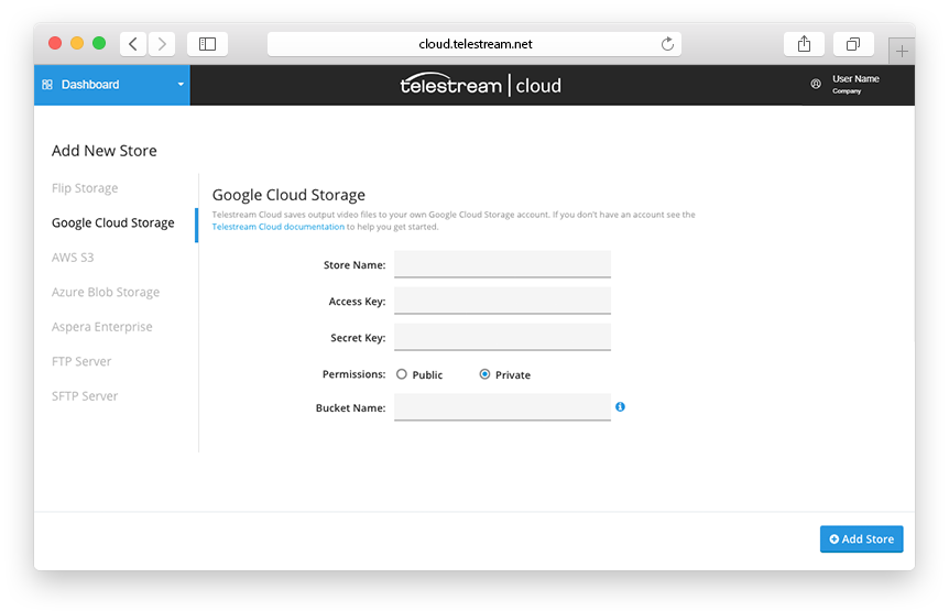 tsc gcs config